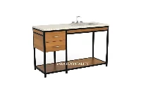 Modern multi-drawer vanity top featuring an integrated solid-surface basin and a clean-lined architectural facade with multiple flush-fitting storage drawers