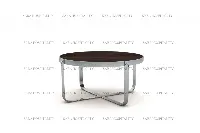 Sleek architectural coffee table with a sculptural pedestal and a refined, thin-profile surface