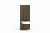 Hotel Queen nightstand with wood panel and floating shelf design-2