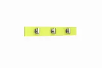 Wall-mounted cloth hanger with metal hooks on yellow panel-2