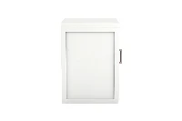 Sleek right hand door nightstand with smooth hinges and concealed cable channels