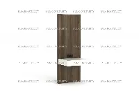 Floating nightstand with white drawer and dark wood panel-2