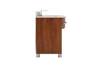 Contemporary solid-front vanity unit with a sturdy, monolithic top and a uniform panel face that creates a bold, geometric statement