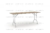 Contemporary multipurpose folding table with a clean rectangular top and integrated locking mechanisms for stability
