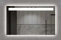 Modern round LED vanity mirror with backlit glow for hotel bathrooms