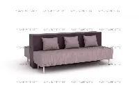 Sleek minimalist sofa showcasing a low-profile frame topped with thick, soft-edge cushioning