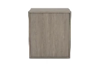 Contemporary Left-Door Bedside Cabinet: Monolithic timber frame offering spacious enclosed storage with a clean, left-opening facade
