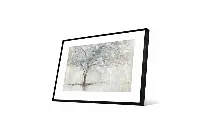 Minimalist nature art depicting an airy arrangement of delicate branches in soft earth tones