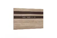 Hospitality headboard with woodgrain finish and horizontal metal inlays - 2