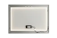 Contemporary LED round mirror with a sleek touch-sensor design