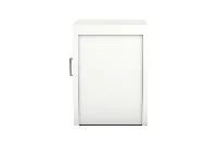 Sleek left hand door nightstand with smooth hinges and concealed cable channels