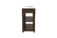 Minimalist architectural vanity station offering an exposed grid-style rack that keeps bathroom layouts feeling open