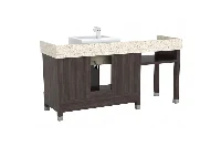 Contemporary single-sink vanity unit with a sturdy, monolithic top engineered for high-traffic layouts