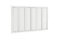 Modern linear panel headboard featuring sleek vertical lines and accessible mounting design