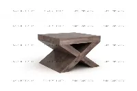 Modern sculptural table featuring an artistic cross-base design and a clean-lined, minimalist tabletop
