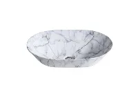 Sleek circular washbasin with a fluted exterior pattern in a sophisticated matte charcoal finish