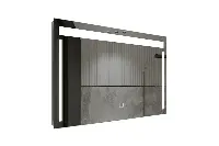 Hospitality-grade circular lighted mirror for boutique guest suites