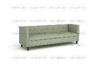 Sophisticated lounge sofa with plush cushioning and symmetrical button accents in a neutral fabric finish