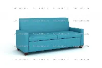 Contemporary Upholstered Sofa in Blue Fabric - 1