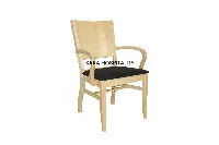 Senior Living Armchair - Solid Wood Frame with Upholstered Seat - 1