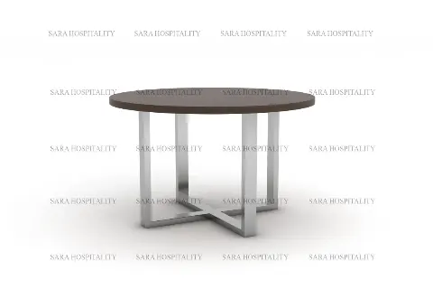 Cross Base Round Coffee Table