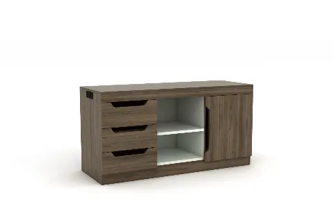 Modern hotel multimedia unit with drawers and shelves-1