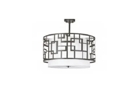 Geometric Cage Semi-Flush Light