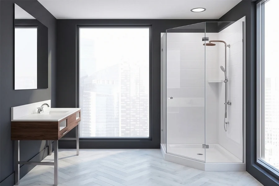 Contemporary dual-surface surround unit with sturdy monolithic panels engineered to wrap around partial privacy walls seamlessly