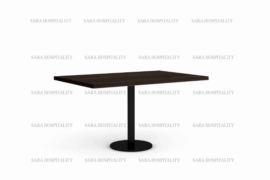 Sleek minimalist accent table with a slim pillar support and a weighted base for a balanced, airy look