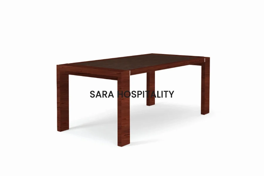 Senior Living Wooden Dining Table - Solid Wood with Scratch-Resistant Top - 4