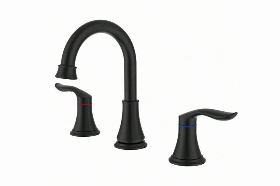 Hospitality-grade basin faucet with elegant traditional cross handles