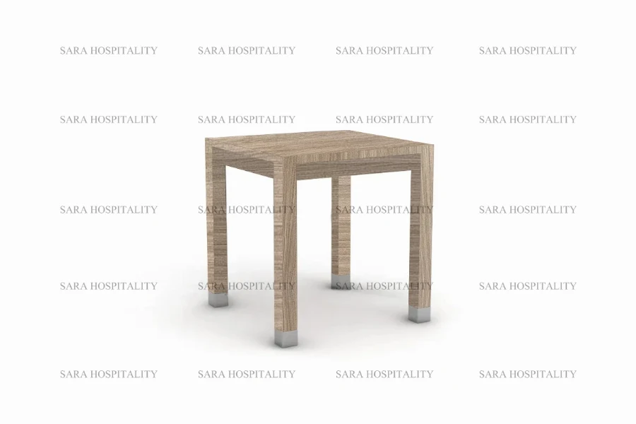 Sleek architectural end table showcasing a geometric silhouette and a seamless, high-quality finish