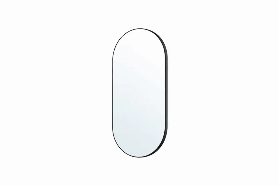 Contemporary slim edge floor-to-ceiling mirror designed for luxury resort suites