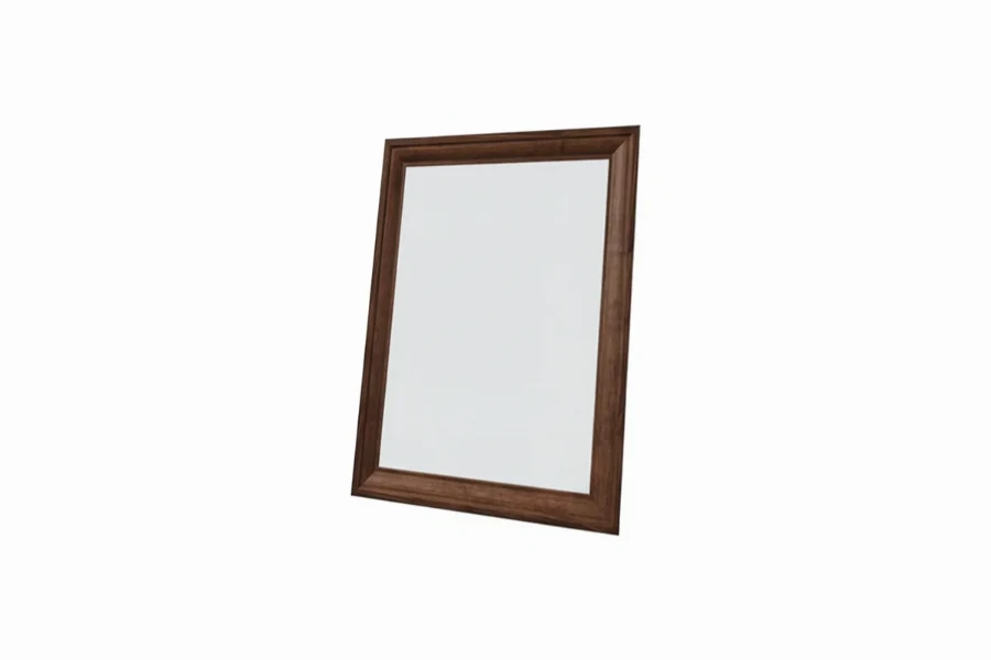 Sophisticated hospitality-grade framed wall mirror in a premium wood finish for boutique suites