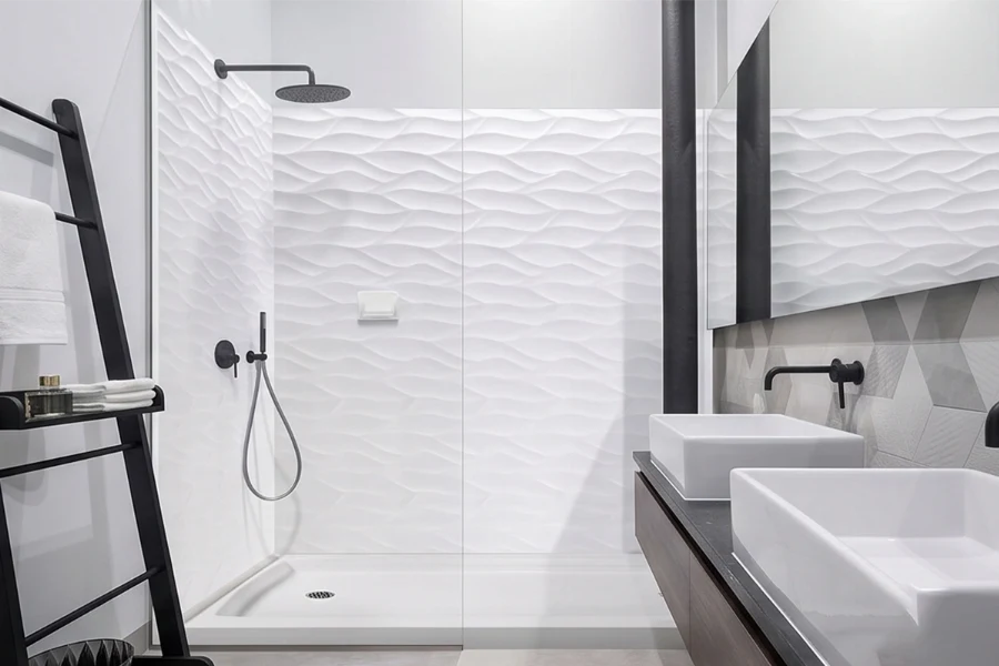 Minimalist transparent-fit surround station offering complete, heavy-duty moisture protection and an ultra-smooth finish visible from any angle