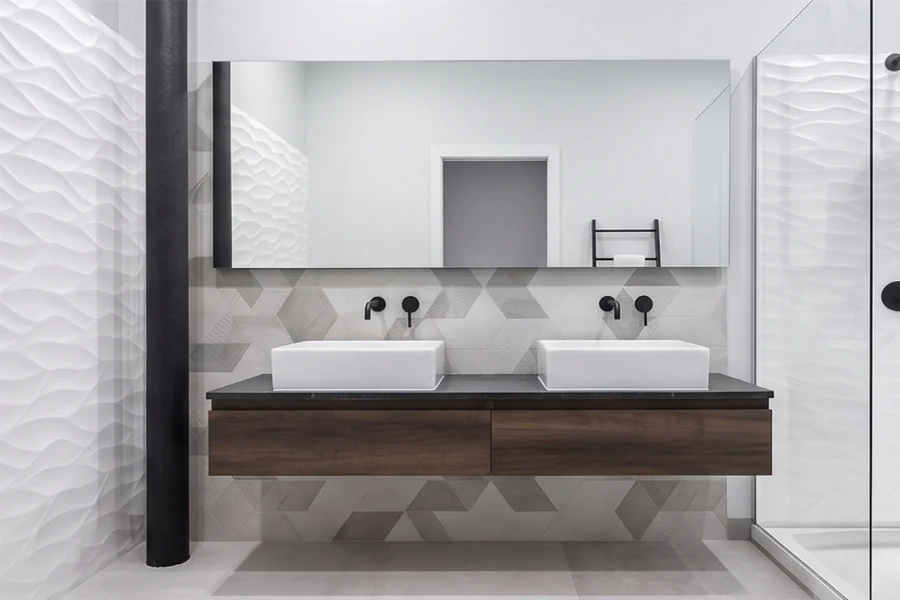 Contemporary clear-view surround unit with sturdy monolithic walls designed to amplify natural light and maintain an open visual flow