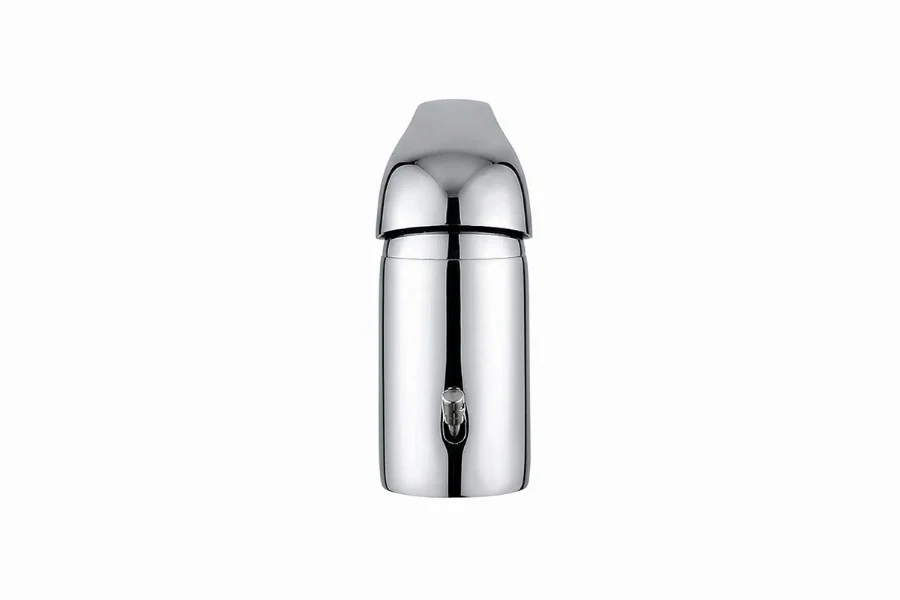 Durable angled spout basin faucet in a professional metallic finish