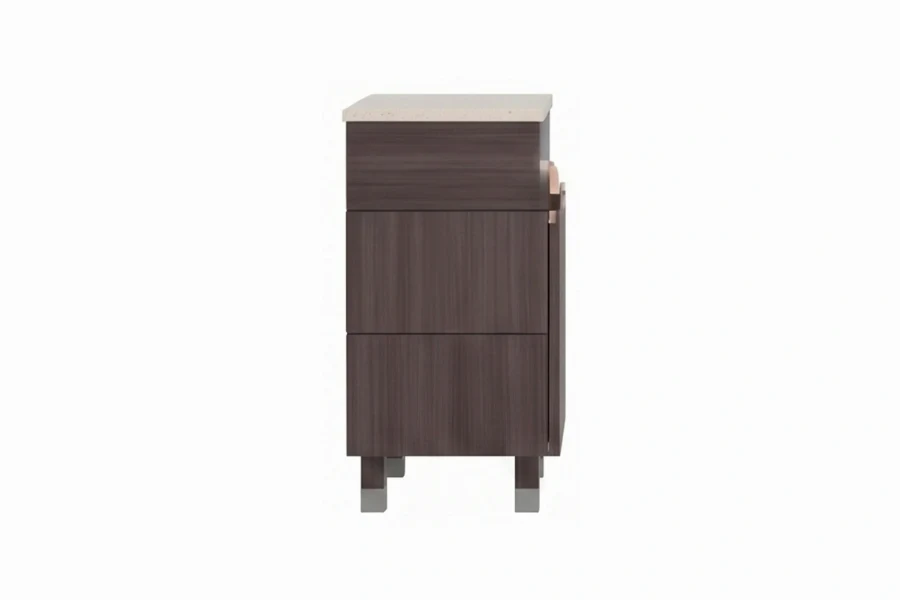 Sleek large-scale storage vanity showcasing a wide, seamless cabinet facade to conceal plumbing and bathroom essentials