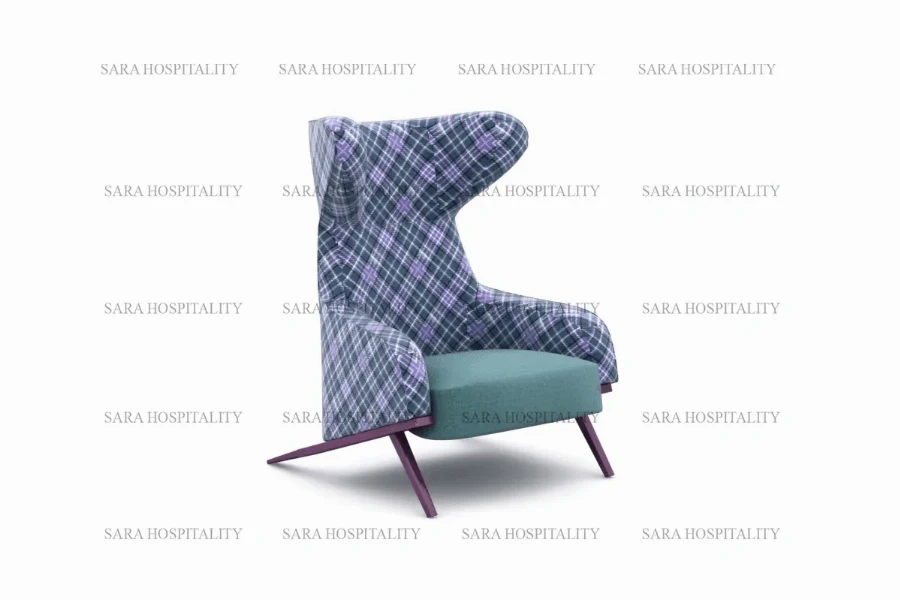 Heavy-Duty Tufted Accent Lounge Chair for upscale hotel buffet zones