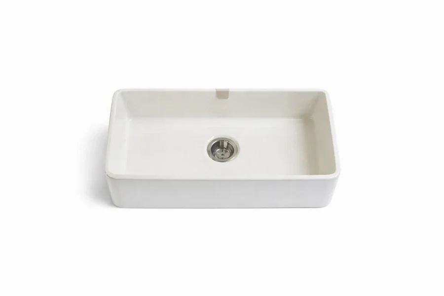 Architectural solid-surface vanity top featuring a hidden drain and a smooth, joint-less integrated bowl