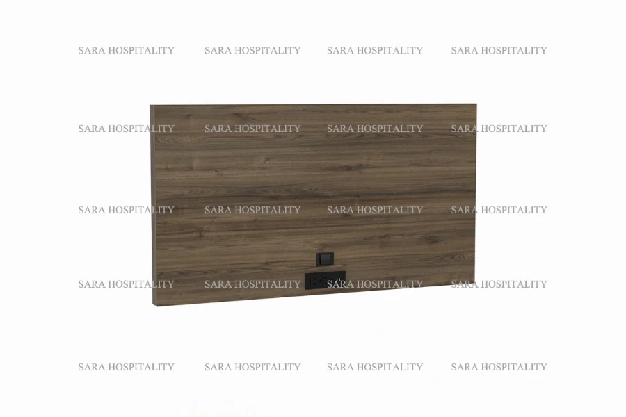 Hotel TV back panel with power outlet and woodgrain finish-2