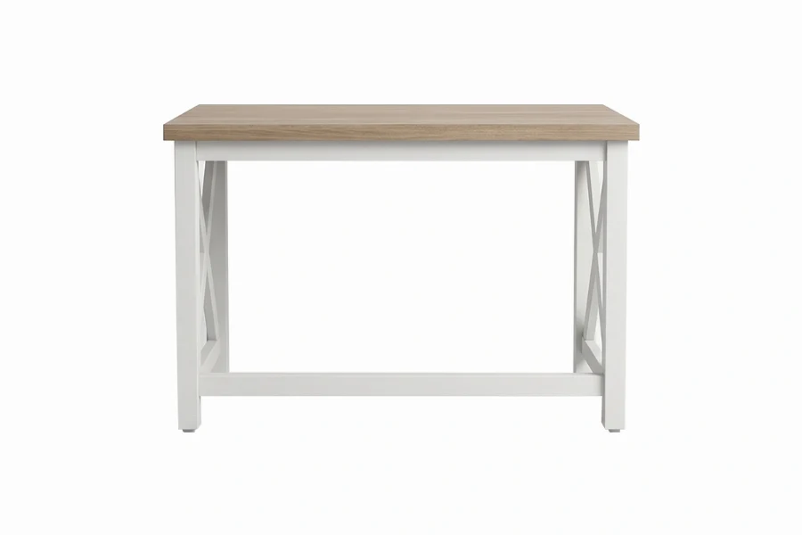 Contemporary X-Leg Workstation: Monolithic minimalist frame offering open legroom and a high-impact geometric silhouette