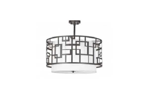 Geometric Cage Semi-Flush Light