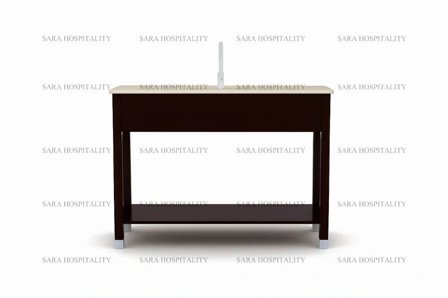 Streamlined Compact Shelf Vanity Base for high-traffic urban hospitality washrooms