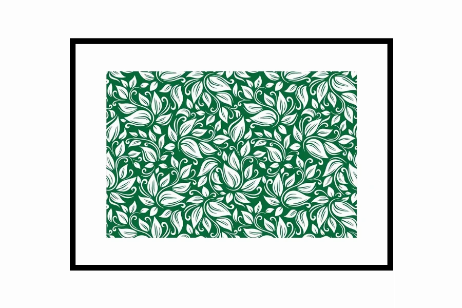 Modern abstract painting featuring a rhythmic arrangement of geometric shapes and intricate linework