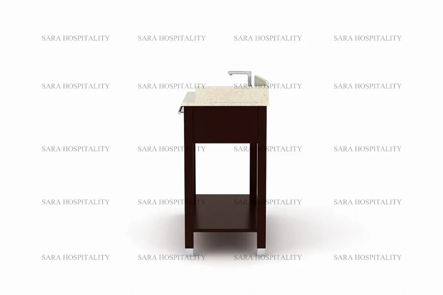 Expansive Open Shelf Vanity Base for high-end coastal resort towel storage