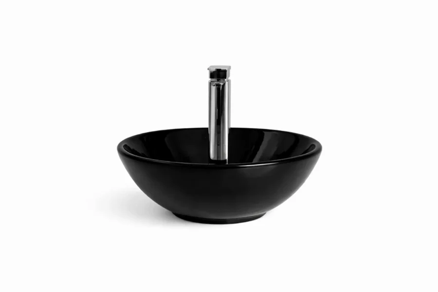 Contemporary bathroom washbasin with a square profile and subtle, soft-radius edges in a matte finish
