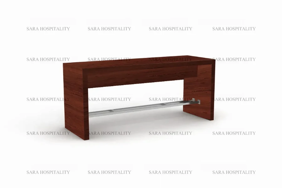 Architectural minimalist desk featuring a sturdy yet lightweight frame and a polished, clutter-free surface