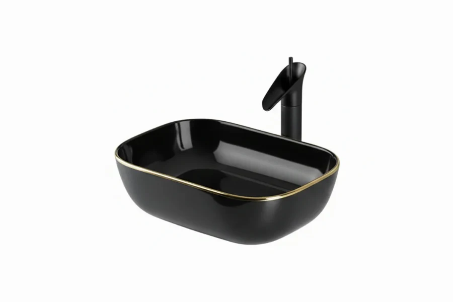 Minimalist cube-shaped washbasin featuring a smooth matte finish and perfectly symmetrical edges