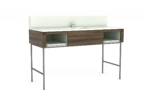 Single sink vanity with modern design for upscale hotel bathrooms-2